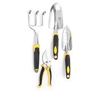 Generic Kit di attrezzi da giardinaggio con potatore a vanga, coltivatore resistente, testa in alluminio pressofuso, per piantare, scavare, mescolare il terreno