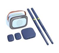 Generic Kit di Batteria Virtuale Ad Aria Set di Batteria Portatile Compatto da Allenamento per gli Amanti della, Set di Elettronica con Rilevamento del Movimento 3D con Altoparlante, Scelta (BLUE)