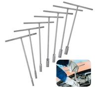 Generic Kit di chiavi a bussola con impugnatura a T, 7 pezzi, 6 mm, 8 mm, 10 mm, 11 mm, 12 mm, 13 mm, 14 mm, chiave a bussola esagonale