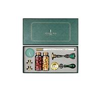 Generic Kit di Guarnizione del Francobollo di Cera, Timbro di Tenuta in Cera con più Scelte e un Set Completo di Strumenti Squisiti per le Decorazioni di Lettere (Stile 7)