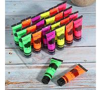 Generic Kit di Pittura per il Viso Delicato e Luminoso da 24 Pezzi per le attività dei della Coppa del Mondo, Kit di Pigmenti Effetto Neon per Festival, Compleanni, Discoteche, Feste