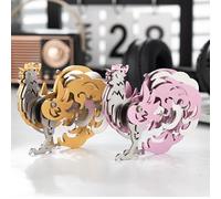 generic Kit di puzzle 3D in metallo a forma di gallo zodiacale, fatto a mano, modello in metallo fai da te, puzzle meccanico 3D per adulti da costruire