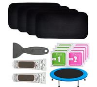 Generic Kit di riparazione per trampolino, 4 pezzi, 20,3 x 10,2 cm, rettangolari, per riparare fori o strappi in un tappeto elastico, nero, MLFE3UOW5RMVQ09DE7MJ