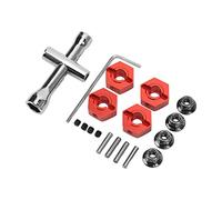 Generic Kit Esagonale Ruota in Metallo da 14 Mm Adattatore di Aggiornamento Durevole per Auto RC 1/10 Senton Granite Big Rock 4 unità (rosso)