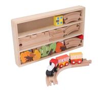 Generic Kit Ferrovia Giocattolo in Legno per Giochi di Sviluppo Set di Treni da 42 Pezzi Realizzato in Legno di Faggio di qualità