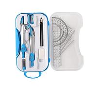 Generic Kit Geometria Matematica Set Strumenti con Righello Goniometro Gomma Realizzati in Adatto per Studenti Docenti Scuola, Blu