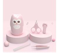 Generic Kit Manicure per Bambini Pinzetta con Punta Arrotondata, Kit per Unghie per Bambini Antipolvere, Set per la Cura delle Unghie per Facile da Organizzare per Neonato, Materiale: Acciaio (rosa