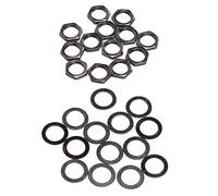 Generic Kit Rondella Dado M9 per Basso Elettrico per Chitarra Elettrica Elementi di Fissaggio per Connettori in Metallo Liscio per Connessione Presa Jack (Grigio canna di fucile)