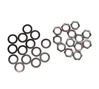 Generic Kit Rondelle per Dadi per Chitarra Elementi di Fissaggio per Connettori Lisci per Basso Elettrico Filettatura Femmina M9, 14 Pezzi Rondelle per Dadi in Metallo per Connessione Presa Jack,