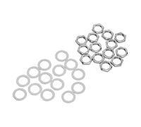 Generic Kit Rondelle per Dadi per Chitarra Elementi di Fissaggio per Connettori Lisci per Basso Elettrico Filettatura Femmina M9, 14 Pezzi Rondelle per Dadi in Metallo per Connessione Presa Jack,