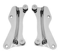 Generic Kit Supporto Schienale con Coppia di Staffe Laterali in Metallo Liscio con Punti di Snodo Rotondi per Aggancio Semplice E Supporto Affidabile per Passeggero Adatto a Sissy Bar , Cromato