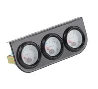 Generic Kit Universale da 3 Calibri Quadrante Bianco Puntatore Rosso 52 Mm Pressione Olio Meccanica Voltmetro Temperatura Acqua con Luce LED per Auto a Gas 12V Barche Camion
