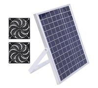 Generic Kit Ventola a Pannello Solare, Ventola Solare per Soffitta per Pollaio, Ventola di Raffreddamento con Scarico e Aspirazione Impermeabile IP65 con Rete Protettiva per Serre,