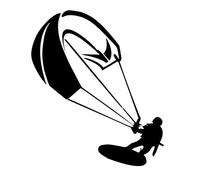 Generic Kite Surfing Kite - Adesivo per surf, surf, sport, dimensioni 10 cm, 15 cm, 20 cm o 25 cm (144/3) (15 cm, bianco lucido)