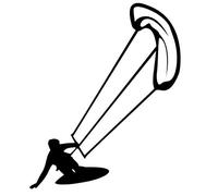Generic Kite Surfing Kite Surfing Sticker Surf Surf Sport Sticker nelle misure 10 cm, 15 cm, 20 cm o 25 cm (144/5)