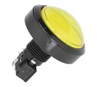 Generic La Console di Gioco Fornisce un Grande Pulsante Convesso da 60 Mm con Luce LED, Pulsante di Commutazione Facile da Installare per Giochi a Risposta Rapida (60MM-giallo+interruttore a due
