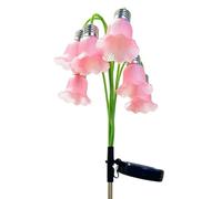 Generic Lampada da giardino a energia solare, con paletto di fiore mughetto | Lampada da giardino a energia solare decorativa a forma di giglio della valle per esterni, impermeabile, 60 cm, in plastica