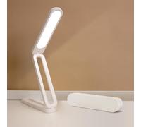 Generic Lampada da tavolo pieghevole a LED, lampada da tavolo USB ricaricabile sottile, lampade da lettura da 2400 mAh, 3 modalità di colore e oscuramento continuo, piccola lampada da scrivania