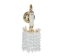 Generic Lampada Decorativa per Casa delle Bambole in Miniatura Lampada da Parete con Perline retrò Installazione Semplice CR1632 Alimentata a Batteria Soggiorno Camera da Letto Metallo Acrilico Oro