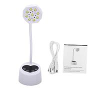 Generic Lampada per Unghie con Sensore Automatico, Asciuga Unghie LED a Collo di Cigno Ruotabile a 360° Ricaricabile Tramite USB con Batteria Incorporata per in Gel (WHITE)