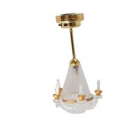Generic Lampadario della Casa delle Bambole, Luci per la Casa delle Bambole Accessori per la delle Mini Lampadario Crystal Light Apped Light Affermazione con 5 Candele a LED 1/12 Decorativo Vivido