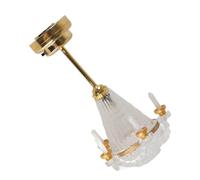Generic Lampadario delle Bambole, Luci di Accessori per la Casa delle Bambole per Lampada a Soffitto con 5 Candele LED Mini Crystal Crystal Light Hanging Light 1/12 Decorativo Vivido Ridimensionato