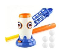 Generic Lanciatore Baseball Bambini Giocattolo Sport Palla Mazza Automatica Set Completo Plastica Sicura Pratica Autonoma Coordinazione Mano Occhio Adatto per Gioco Interno Esterno Parco Cortile