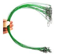generic Leader da pesca con girelle, terminali da pesca per acqua salata: 30 pezzi in acciaio inox rivestiti in nylon 48,3 cm - 45,4 kg ad alta resistenza filo rig per la pesca di squali, barracuda