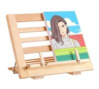 Generic Leggio pieghevole in legno con porta pagine, 33,4 x 33,4 x 23,9 cm, supporto regolabile per libri di cucina, riduce l'affaticamento del collo, per una lettura a mani libere