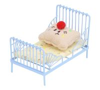 Generic Letto in Metallo in Miniatura 1:12, Modello Carino, Durevole, Set da Letto per Casa delle Bambole, per Decorazioni per la Casa, 11,5 Cm (#1)