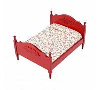 Generic Letto per Casa delle Bambole in Miniatura Mobili Classici in Stile Europeo per Camere da Letto Accoglienti Visualizza Scala 1:12 (Sequoia)