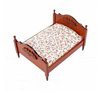 Generic Letto per Casa delle Bambole in Scala 1:12 Mobili Classici in Miniatura in Legno per L'arredamento della Casa delle Bambole 6,54x5,08x3,86 Pollici (Castagna)