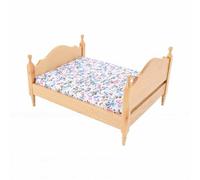 Generic Letto per Casa delle Bambole in Scala 1:12 Mobili Classici in Miniatura in Legno per L'arredamento della Casa delle Bambole 6,54x5,08x3,86 Pollici (Colore del legno naturale)
