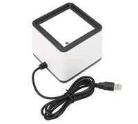 Generic Lettore di Codici a Barre Wireless Decodifica Eccellente Scansione Rapida Scanner di Codici QR Desktop a Mani Libere per Pagamenti Mobili, Schermo del Computer ABS Bianco R42