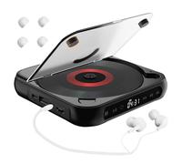 Generic Lettore musicale compatto | Lettore musicale desktop wireless con cuffie | lettore compatto ricaricabile anti-shock per casa e auto, nero, POQ1PGY6V85DNV5Q0J1O