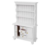 Generic Libreria per Casa delle Bambole in Legno con Spazio Compatto Dal Design Vintage per Scene in Miniatura in Scala 1:12 Costruzione in Betulla (WHITE)