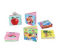 Generic Libri da Bagnetto per Bambini Impermeabili in Tessuto Morbido Non Tossico, Set di Libri in Stoffa per Bambini da 6 Pezzi per Imparare le Parole, Adatti per Neonati, Stoffa e Cotone