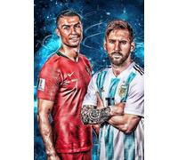 Generic Lionel Messi Cristiano Ronaldo - Poster calciatore immagine artistica da parete A4