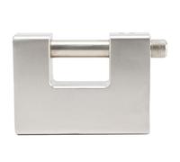 Generic Lucchetto Ad Alta Sicurezza Serratura Antifurto in Ferro Resistente per Porte di Garage e Magazzini Argento 94 X 69 X 29 Mm