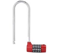 Generic Lucchetto con Codice a Combinazione con Cifre a Forma di U, Durevole in Lega di Zinco, per ante Dell'armadio, Lucchetto Extra Lungo (rosso)