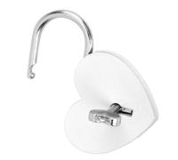 Generic Lucchetto in Metallo con Serratura a Cuore Squisito con Chiave per Diario e Piccoli Bagagli Forniture per la Casa in Metallo 45x59mm (WHITE)