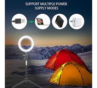 Generic Luce di Riempimento USB Dimmerabile da 6 Pollici Anello Luminoso a LED per Selfie Fotografici + Treppiede Pieghevole + Bastone per Selfie per Utenti di PC Portatili