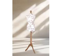Generic LUSORIA Manichino sartoriale, busto sartoriale femminile Ecru - fiori marroni/tre zampe luminose (XXL 46/48), HR09HF9WHPFJ