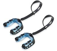 Generic M 2pcs Calcio Orale Professionale Sport Boccaglio per Bambini Morbido Calcio Gioventù Boccaglio con Scatole Cinghie Paradenti per Hockey Calcio Rugby Basket (Blu)