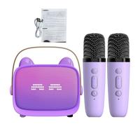 Generic Macchina Karaoke Professionale BT con Altoparlante per la Riduzione del Rumore per Bambini - Altoparlante Portatile per Canto con 2 Microfoni e Spettacolo di Luci Dinamico per Riunioni di