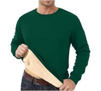 Generic - Maglione in pile da uomo, girocollo, foderato in pile, felpa termica invernale calda, pullover Sherpa a maniche lunghe, casual, da lavoro, spesso, per palestra, felpa soffice e lanuginosa