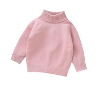 Generic Maglione Rosa per Ragazze, Collo Dolcevita, Morbido, Caldo, per Bambini, 3 Anni