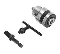 Generic Mandrino per Trapano 1,5-10mm 3/8-24UNF Ganasce con Tolleranza Stretta e Presa Superiore + Asta Filettata da 1/4 Testa Esagonale 3/8 per Lavoratori Edili