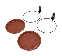 Generic Mangiatoia per Uccelli Montata su Albero Clamp/Holder in Acciaio Rivestito in Rame Rosso, Funzionale Ciotola da Bagno per Uccelli per Terrazza Sul Cortile, 3 Staffe 4 Viti per Balcone da