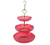 Generic Mangiatoia per Uccelli Sospesa Attraente Design a 3 Livelli per L'arredamento del Giardino e del Cortile, Mangiatoia per Uccelli in Acrilico Resistente per gli Amanti della Natura (rosso)